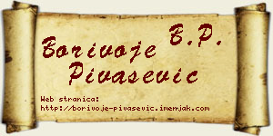 Borivoje Pivašević vizit kartica
